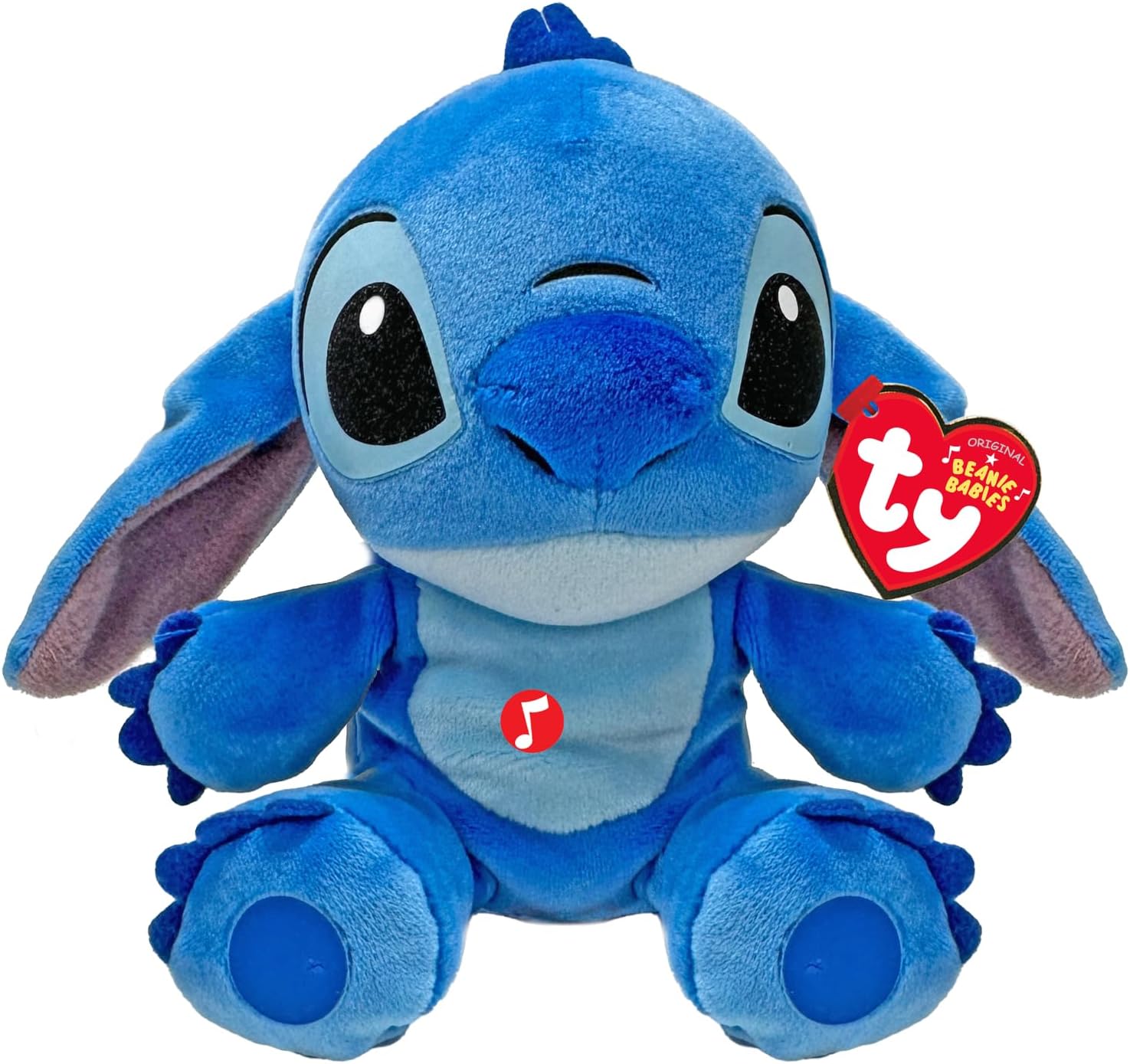 TY - Disney - Peluche Musicale Stitch 22 cm - Doudou Musical - TY44012, Bleu