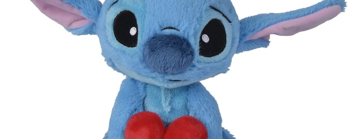 Disney - Lilo & Stitch - Stitch avec Coeur, 25cm, câlin, Peluche, à partir de 0 Ans
