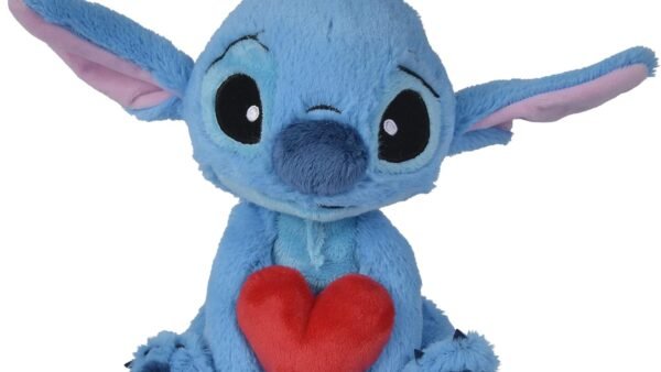 Disney - Lilo & Stitch - Stitch avec Coeur, 25cm, câlin, Peluche, à partir de 0 Ans
