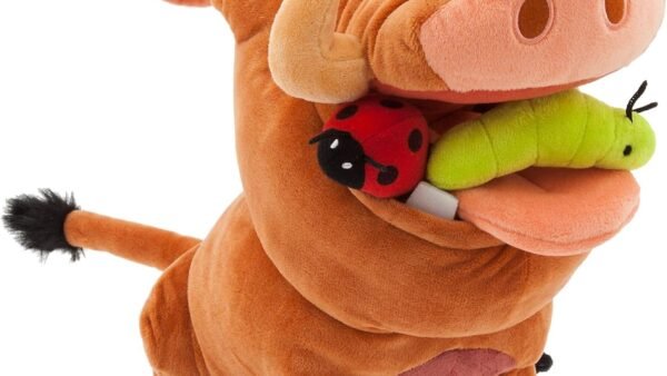 Disney Store Peluche Moyenne de Pumbaa, Le Roi Lion, 33 cm, Personnage Câlin avec Détails Brodés, Poils Flous et Insectes dans la Bouche, Convient à Tous Les Âges