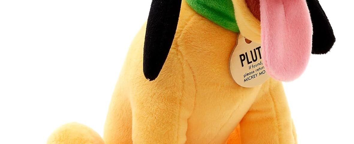 Disney Store Official Petite Peluche Pluto, 25 cm, Personnage Iconique avec Expression caractéristique et Collier avec Inscription, Convient à Tous Les âges