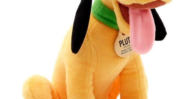 Disney Store Official Petite Peluche Pluto, 25 cm, Personnage Iconique avec Expression caractéristique et Collier avec Inscription, Convient à Tous Les âges